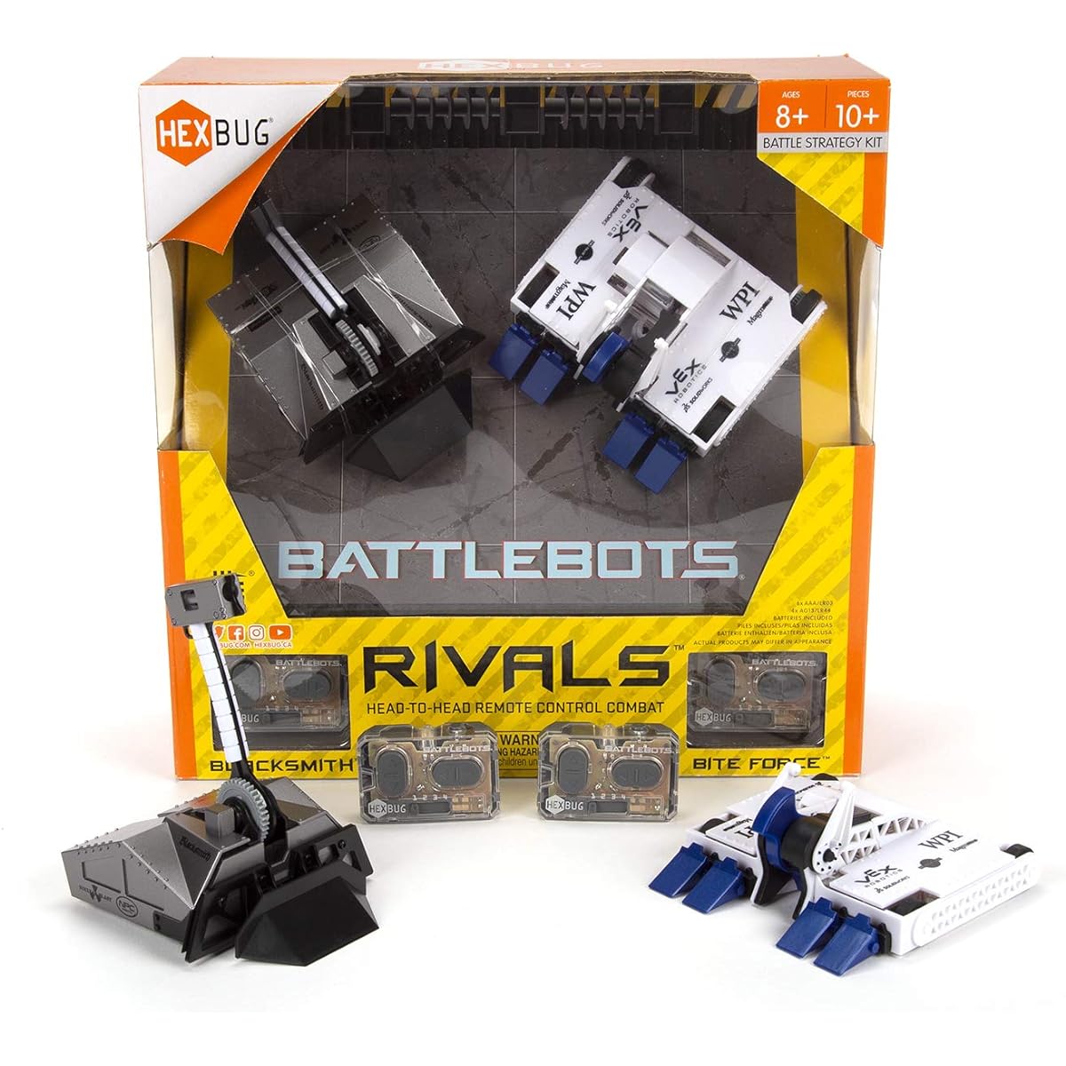 HEXBUG BattleBots Rivals 4.0 (Smith and Bite Force) Fun Battle Bots for Kids Hexbug Black Smith and Bite Force