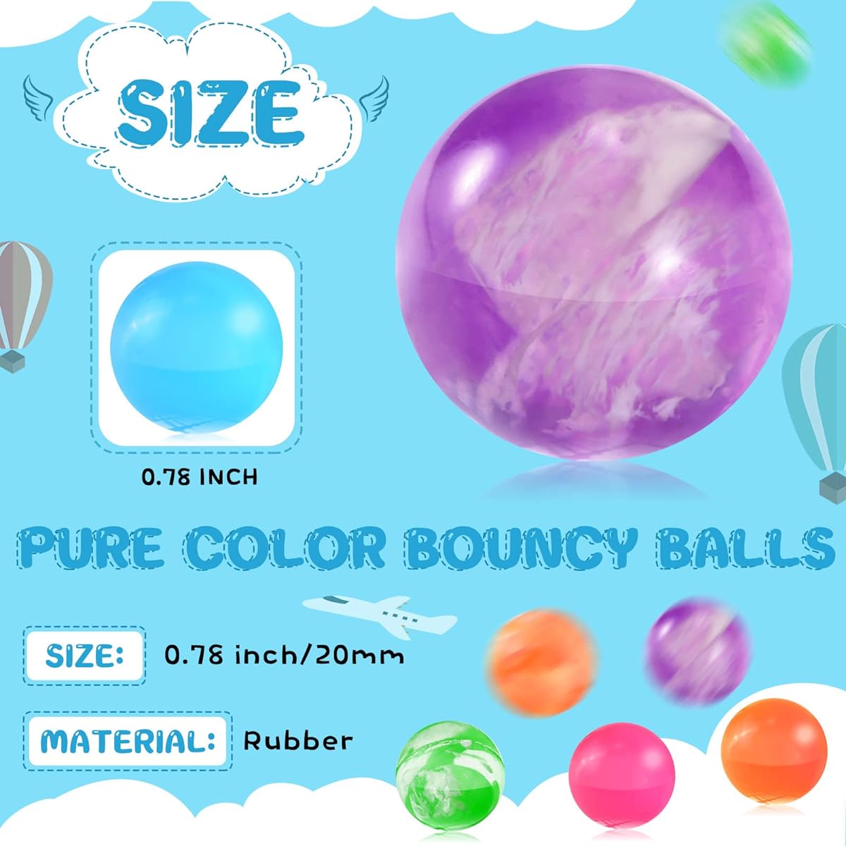 500pcs Small Bouncy Balls 0.78inch/20mm Rubber High Bounce Balls Mini Neon Rubber Balls for Birthday Party Favors Bag Fillers School Classroom Rewards Carnival Prizes Outdoor Activities, 2 Styles