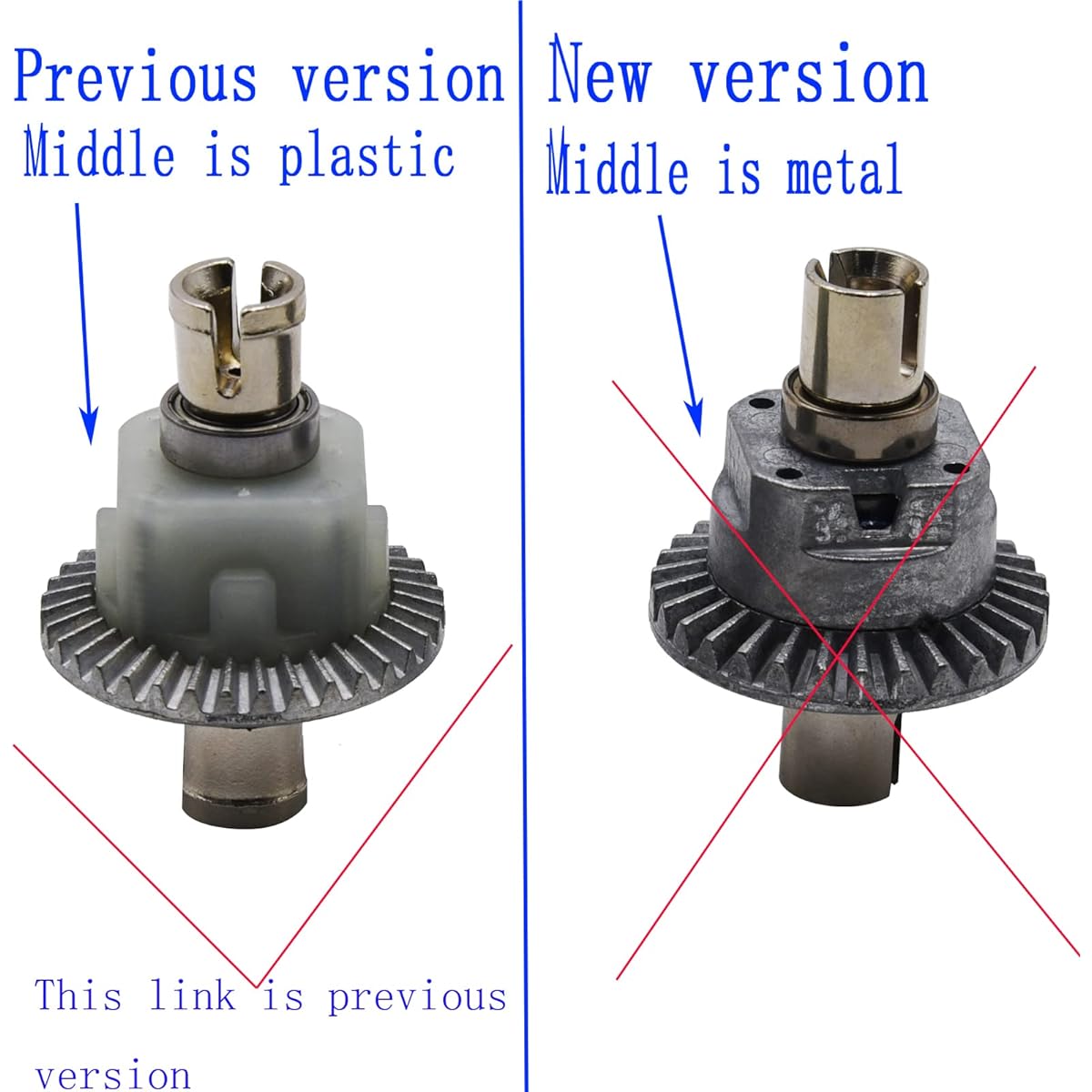 Blomiky 2 Pack Old Plastic Version 9125 Differential Gear Old Version for Xinlehhong 1/10 Scale 9125 RC Truck 9125 Old Differential