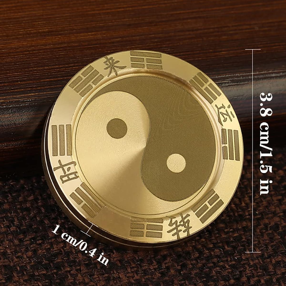 Fidget Slider Lucky Coin Toy Metal Magnetic Tai Chi Coin Fidget for Fingertip Decompression and Relaxation 1pc