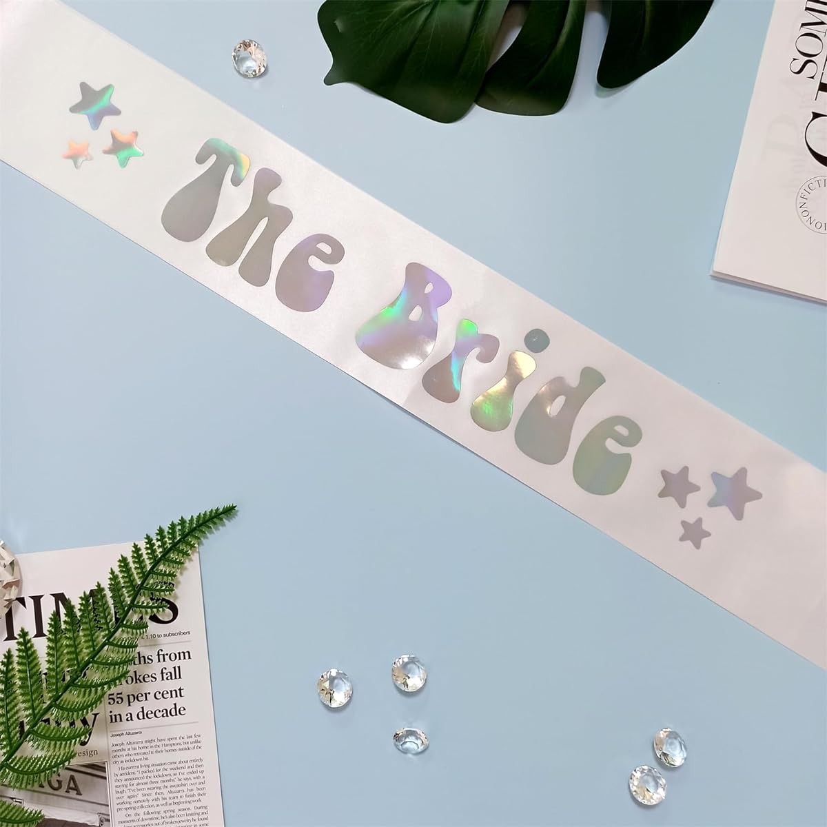 The Bride Iridescent Sash 70's Retro Hippie Disco Theme Bachelorette Bridal Shower Engagement Party Decoration Miss to Mrs Future Wifey Feyonce Future Mrs Sash