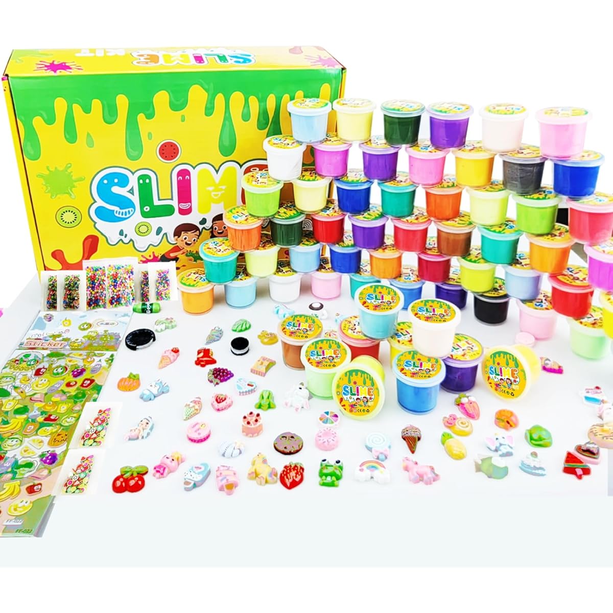 Butter Slime Kit for Girls 64 Pack Slime Party Favors DIY Butter Slime Kit for Kids Peach Bee Slime Slime Making Kit Cloud Slime Birthday Gift for Girls and Boys