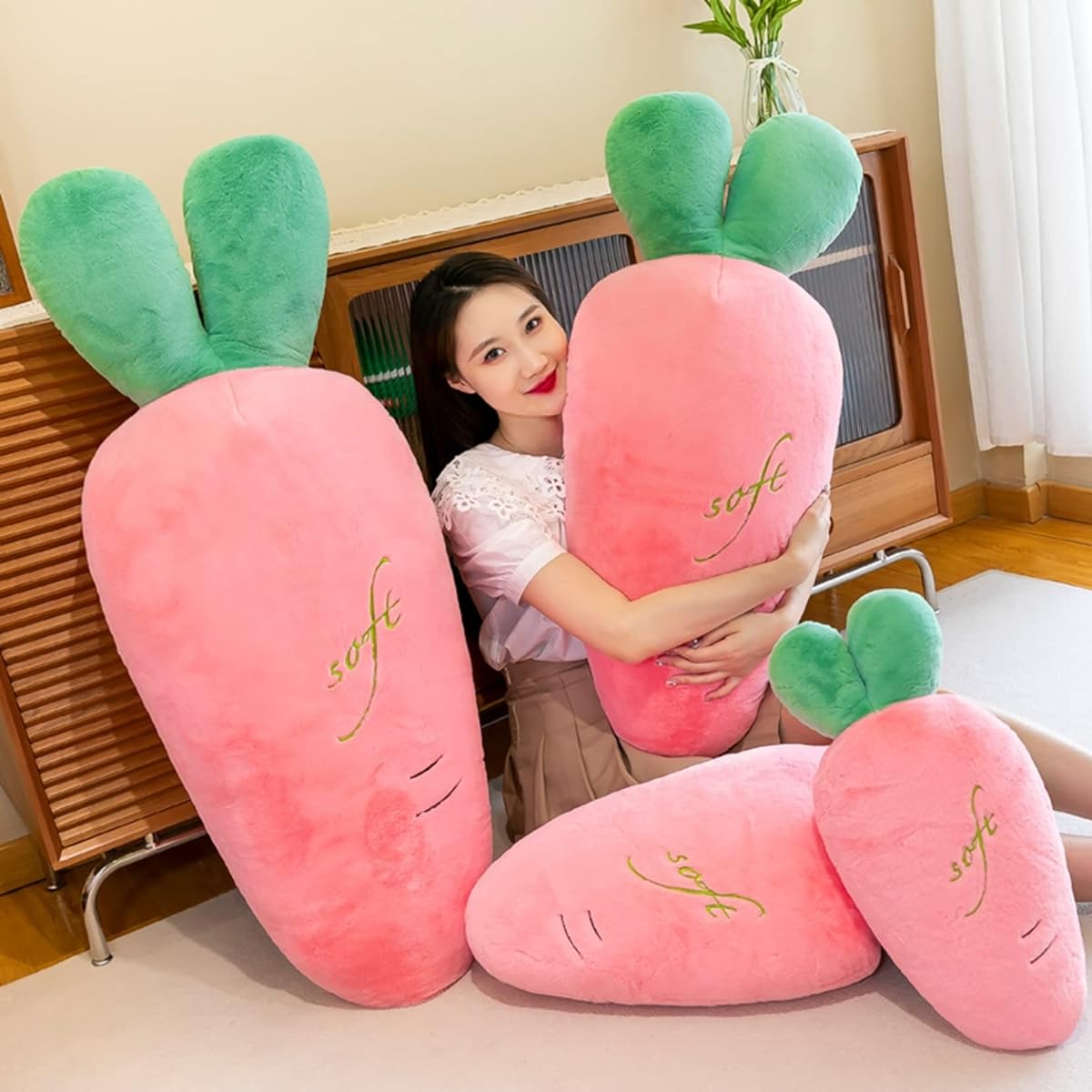 Stuffed toy, carrot stuffed toy, large size, long, cute, hug pillow, carrot, fluffy, cute, carrot doll, cute, soothing, soft, sleeping pillow, for children, couple, lover, girlfriend, wedding, Valentine's Day, birthday, celebration, gift