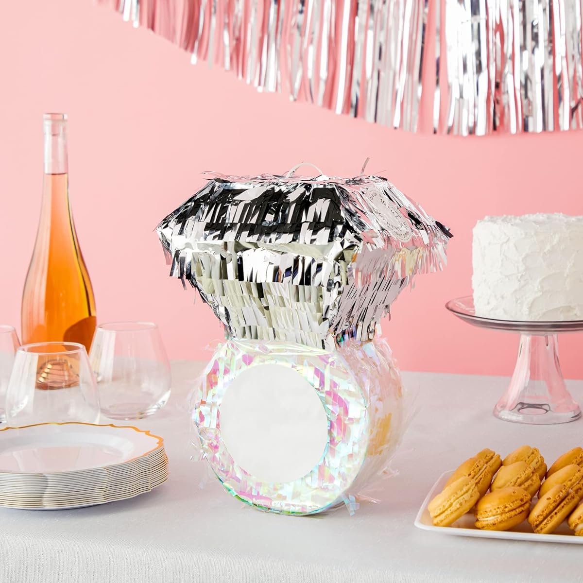 Juvale Tiny Diamond Ring Pinata Bridal Engagement Bachelorette Party Supplies 7 x 7 x 11 Inches