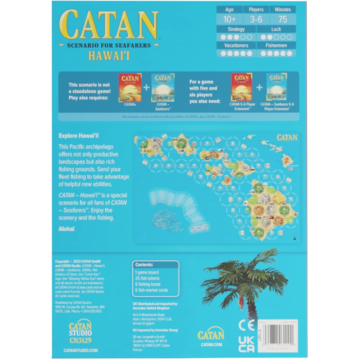 Catan Hawai'i Scenario Expansion | Strategy Board Game | Adventure Game | Family Game for Adults and Kids | Ages 10+ | 3-6 Players | Average Play Time 75 Minutes | Manufactured by CATAN Studio CN3129