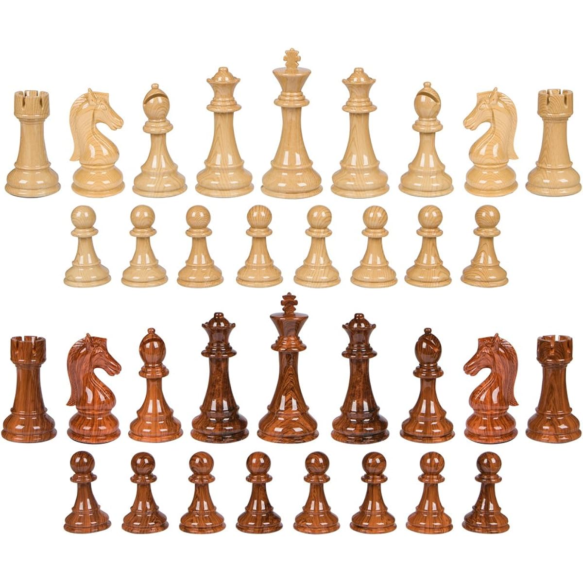 Nero High Polymer Extra Heavy Weighted Chess Pieces with Extra Queens - Pieces Only - No Board - 4.25 Inch King