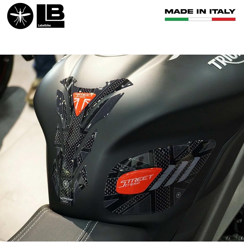 labelbike - 3D Motorcycle Tank Sticker Kit Compatible with Triumph Street Triple 2013-2020