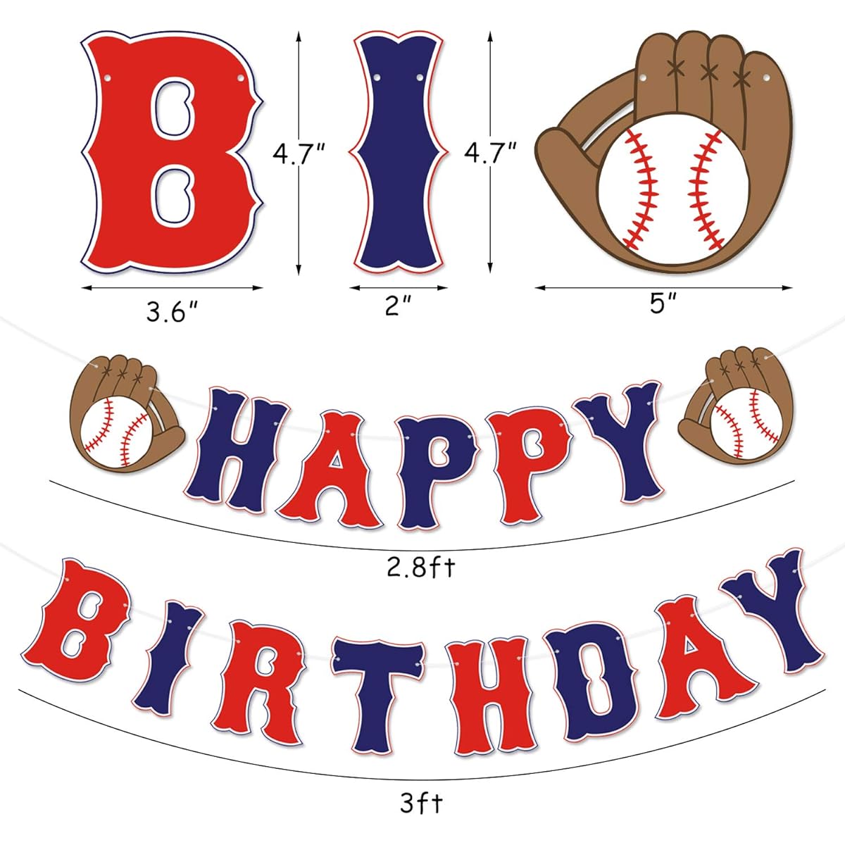 Baseball Happy Birthday Banner Sports Theme Birthday Party Decorations MLB Party Supplies