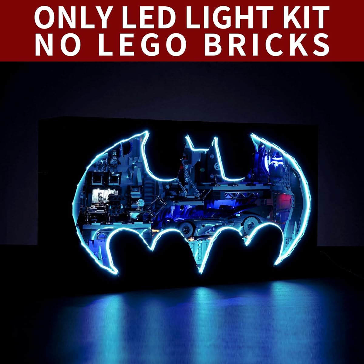 Bourvill LED Light Kit for Lego 76252 Batcave Shadow Box Creative Lighting for Lego 76252 Batcave Shadow Box Classic Version (Light Kit Without Model)