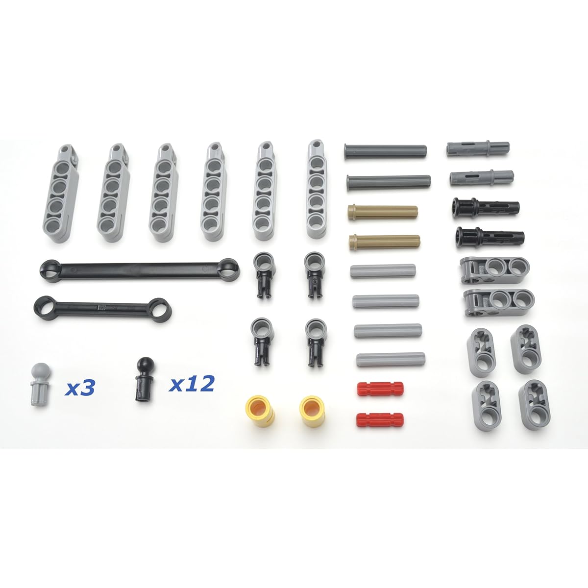 LEGO Technic 49 piece lot, specialty suspension control arms and misc pins, Mindstorms, NXT, EV3
