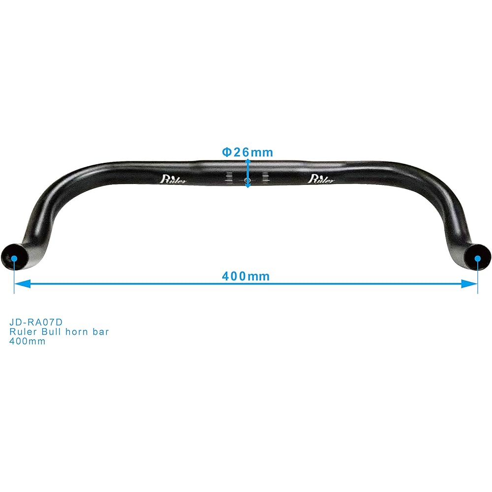 Ruler Bullhorn Bar 26.0mm JD-RA07D Black Width: 400mm