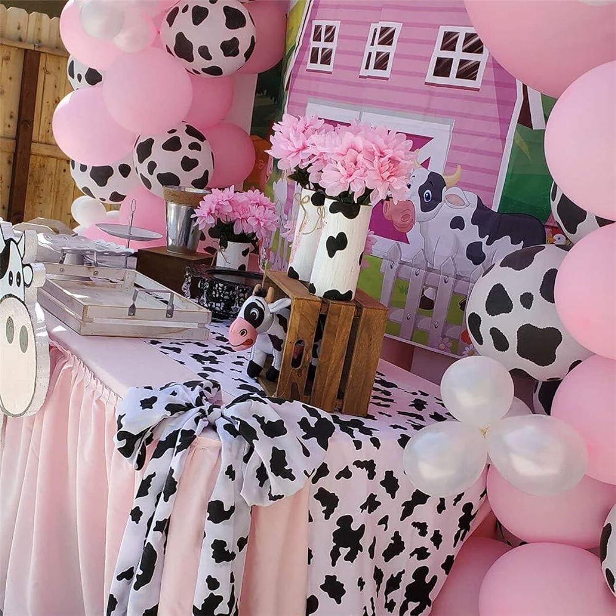 Since 74 Pieces Farm Pink Party Decorations Balloon Garland Arch Kit for Kids 1st Birthday Backdrop Pink Latex Globo Baby Shower Farm Theme Party Decorations