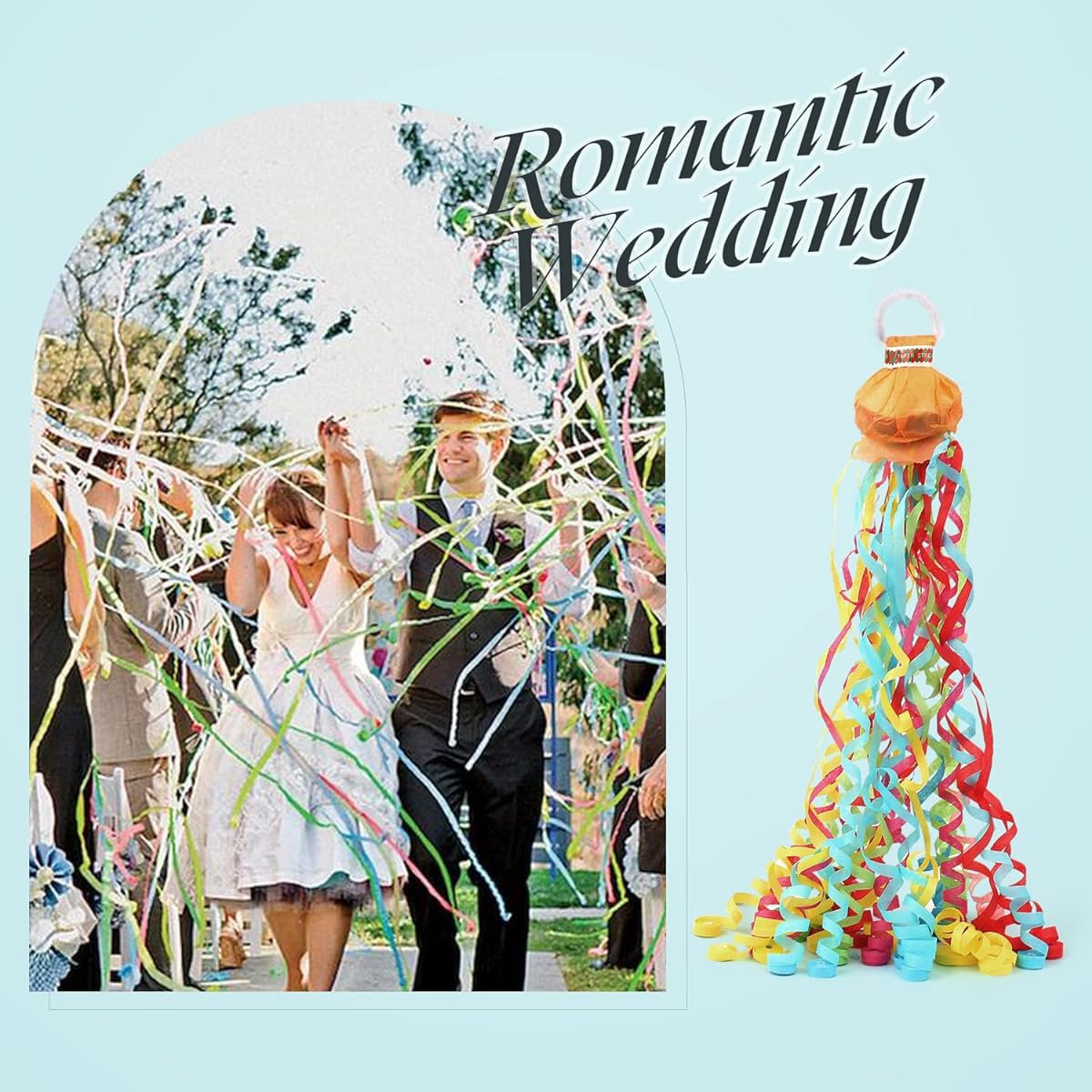 NUEVEN Streamer Popper Colorful No Mess Paper Cracker Hand Throw Confetti Streamer for Wedding Birthday Party Celebration Colorful Pack of 30