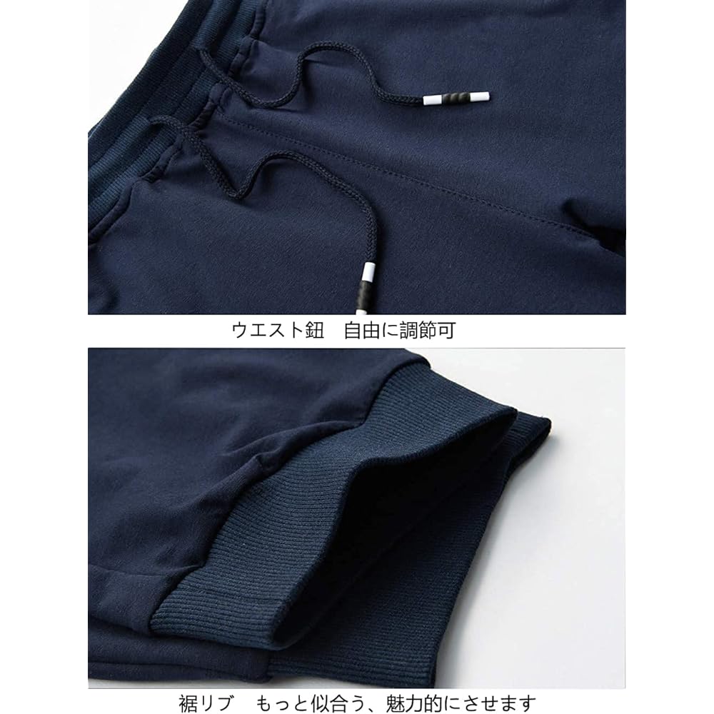 Jogger Pants Gym Men's Long Pants Half Pants Men's Sports 3/4 Length Training Wear Zip Pocket Slim Sweat Pants