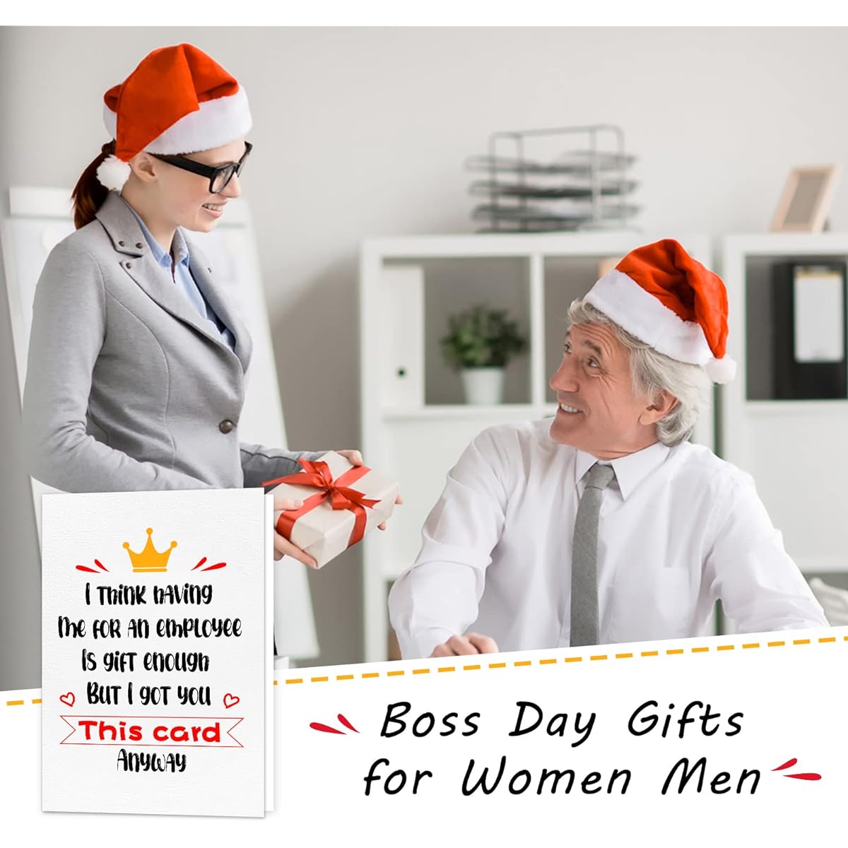 PETCEE Funny Boss Day Cards for Women Men Boss Day Gift Card Employee Boss Day Greeting Card for Women Boss Her Him National Boss Day Gift Idea for Men Women Boss Christmas Birthday Gift for Manager