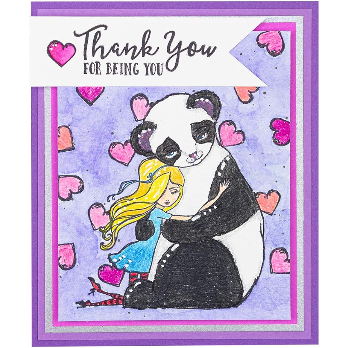 Jane Davenport Whimsical & Wild Collection Clear Stamps Set-Panda Thank You -JDS047