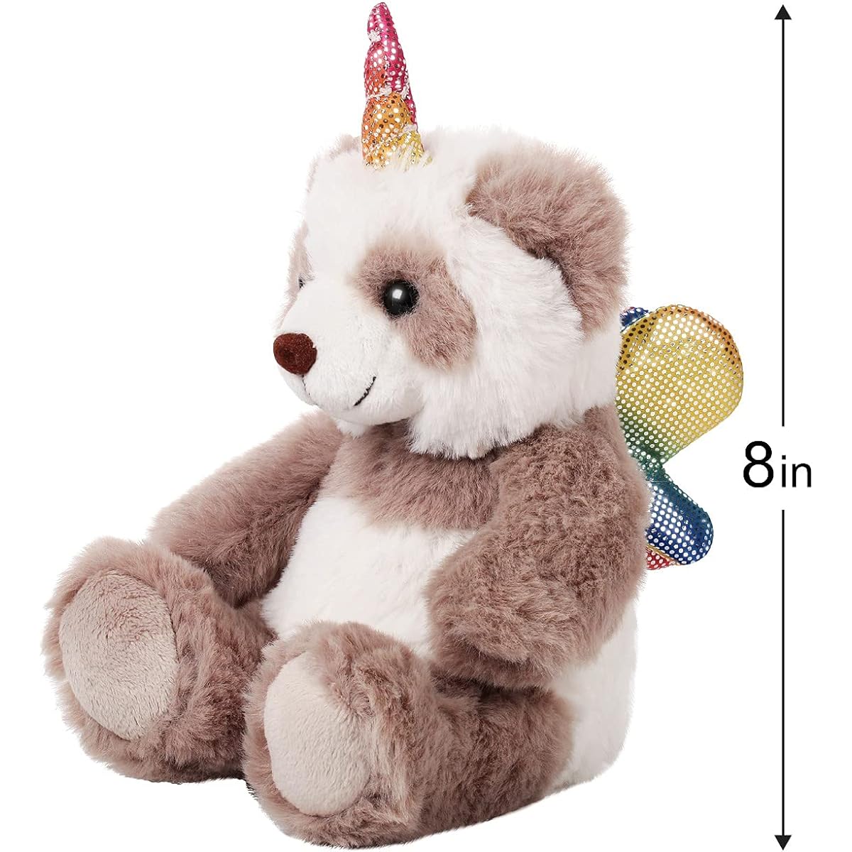 Dazmers 8" Plush Unicorn Stuffed Animals - Rainbow Unicorn Toy 4 Piece Cute Stuffed Animal Set Catcorn Pandacorn Llama Namacone Namacone for Girls
