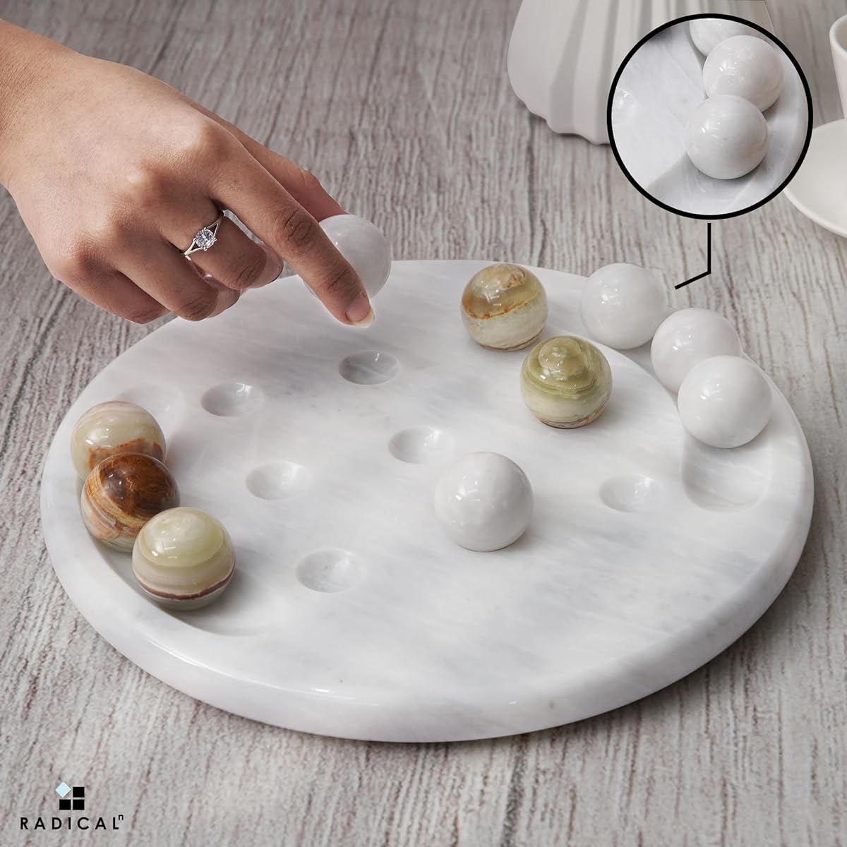 Tic Tac Toe 10ft (White & Green Onyx)