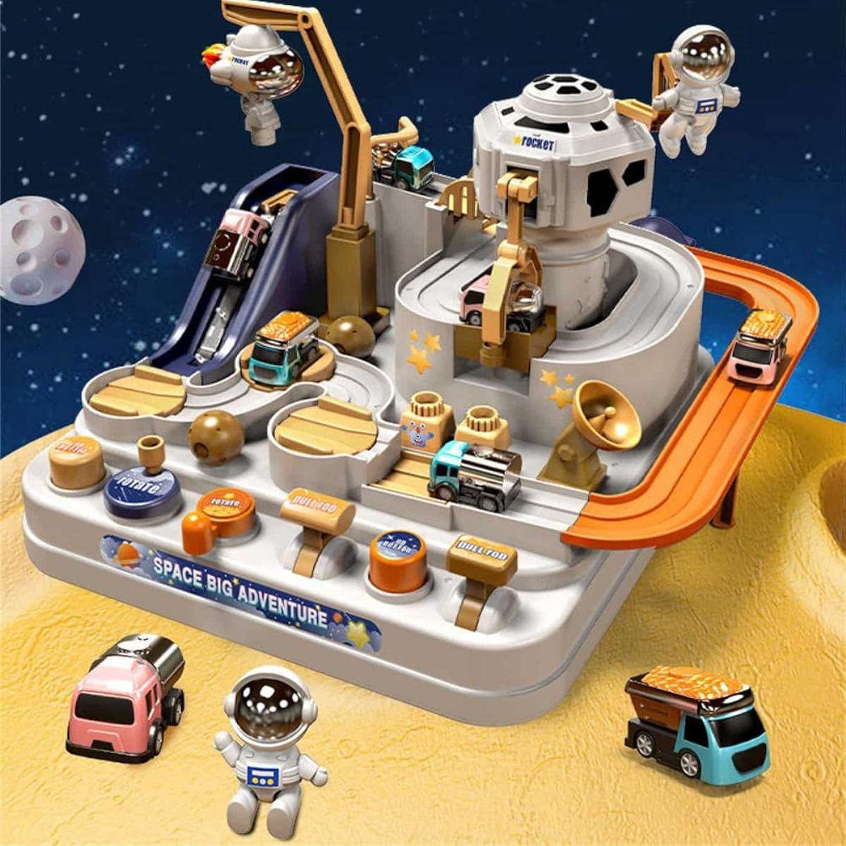 Car Adventure Toy with 4 Cars and Toy Vehicles for 3-5 Years Boys and Girls - No Battery Lnfinite Loop Toy Race Track Toy Birthday Gift for Kids Ages 3 and Up (Classic)