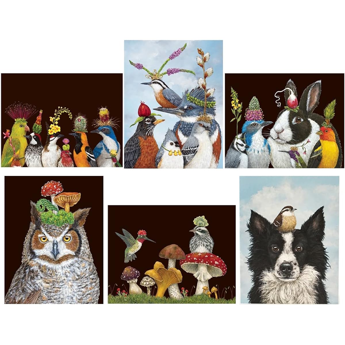 Vicki Sawyer Thank You Cards - Box Set of Blank Animal Greeting Cards with Envelopes, 6 of Each - Made in the USA