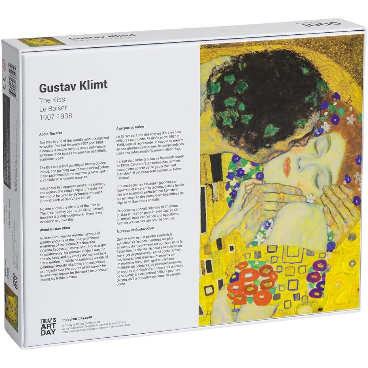 Today is Art Day - Gustav Klimt - The Kiss - Puzzle - 1000 Pieces