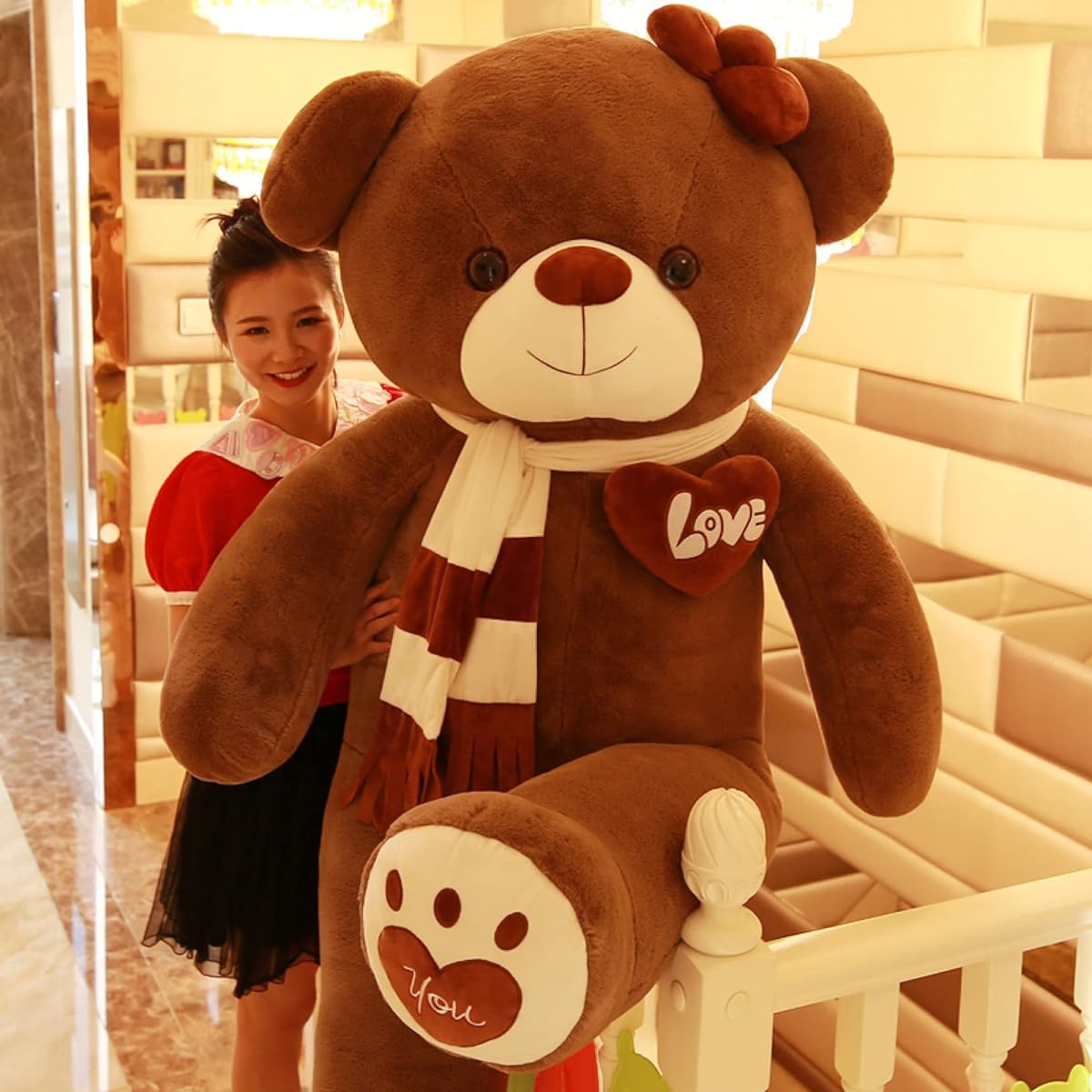 Stuffed animal, bear, hug pillow, cute, fluffy, stuffed animal, soothing, animal, toy, birthday, anniversary, present, teddy bear, bear, giant, color 4, hug pillow, sewn, large, 200, cute animal, sleeping pillow, extra large, doll, present