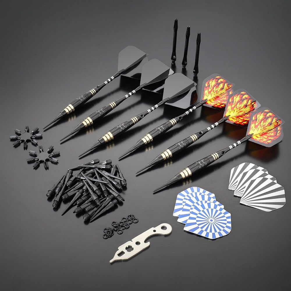 CareGames Soft Tip Darts 16g with Carry Case Black/Blue/Green/Pink