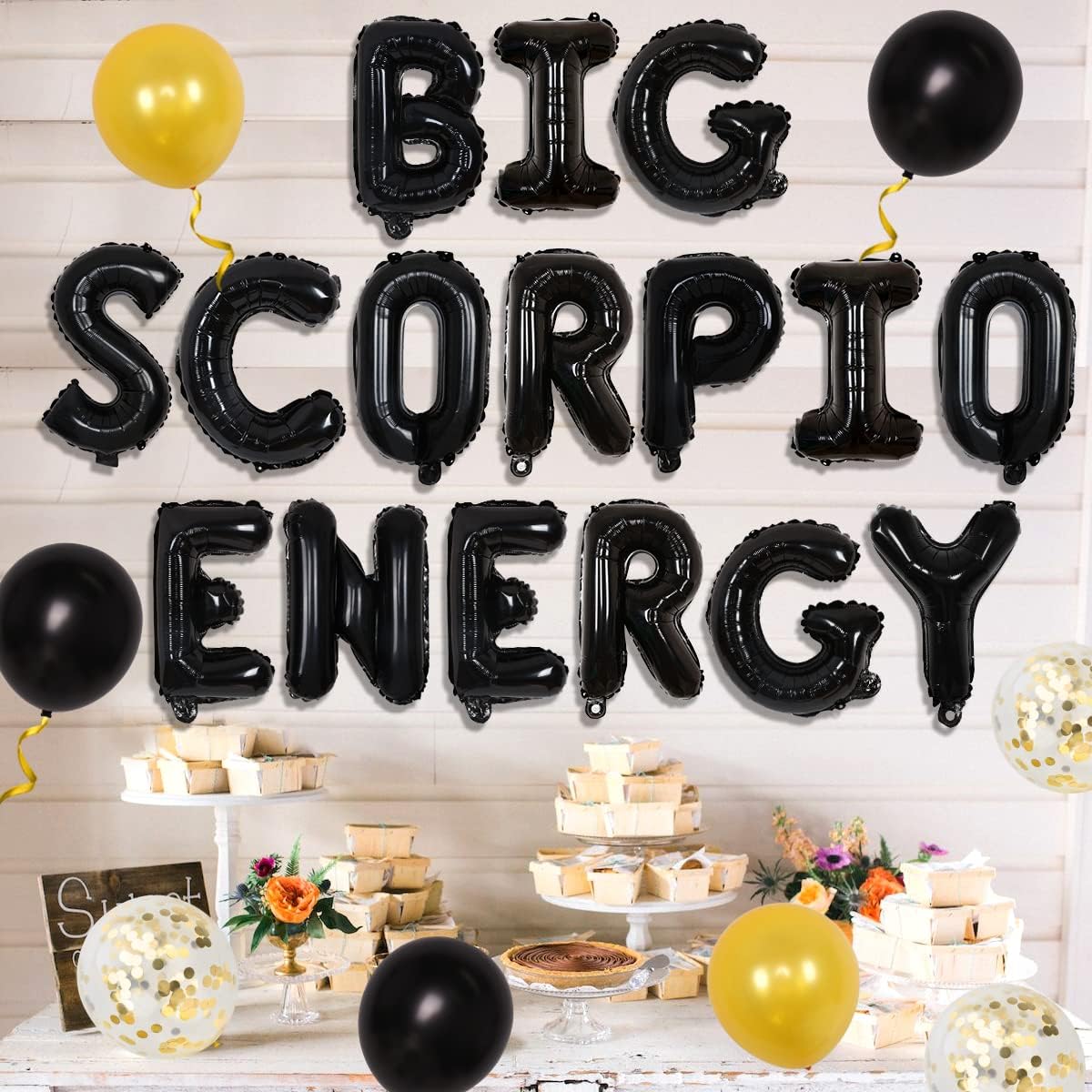 Scorpio Birthday Party Decorations - Large Scorpio Energy Balloon Banner 12 Zodiac Signs Horoscope Birthday Supplies with Confetti Balloons for Women Girls 18th 21st 25th 30th Birthday