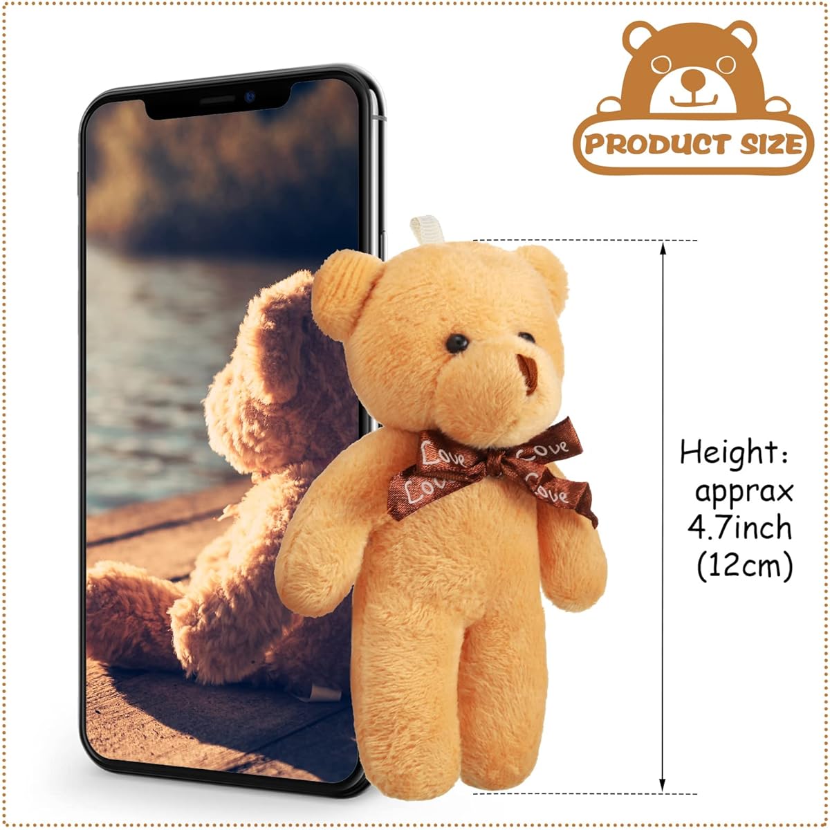 40 Pieces Mini Bear Plush Toy Gift Small Bear Mini Joint Bear Small Soft Bear Doll Stuffed Toy Christmas Halloween Graduation Birthday Wedding Decoration Party Favors (Simple Style, 12cm)