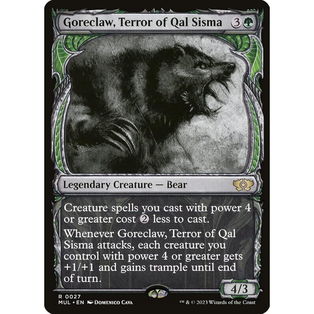 Magic: The Gathering - Goreclaw, Terror of Qal Sisma (027) - Showcase - Multiverse Legends