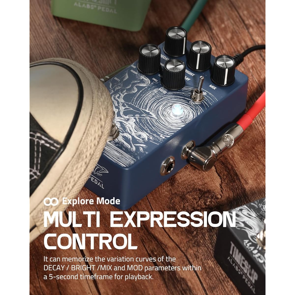 ALABS Digital Reverb 9 Mode Guitar Pedal Effector Digital Reverb Effects Pedal (CETUS)