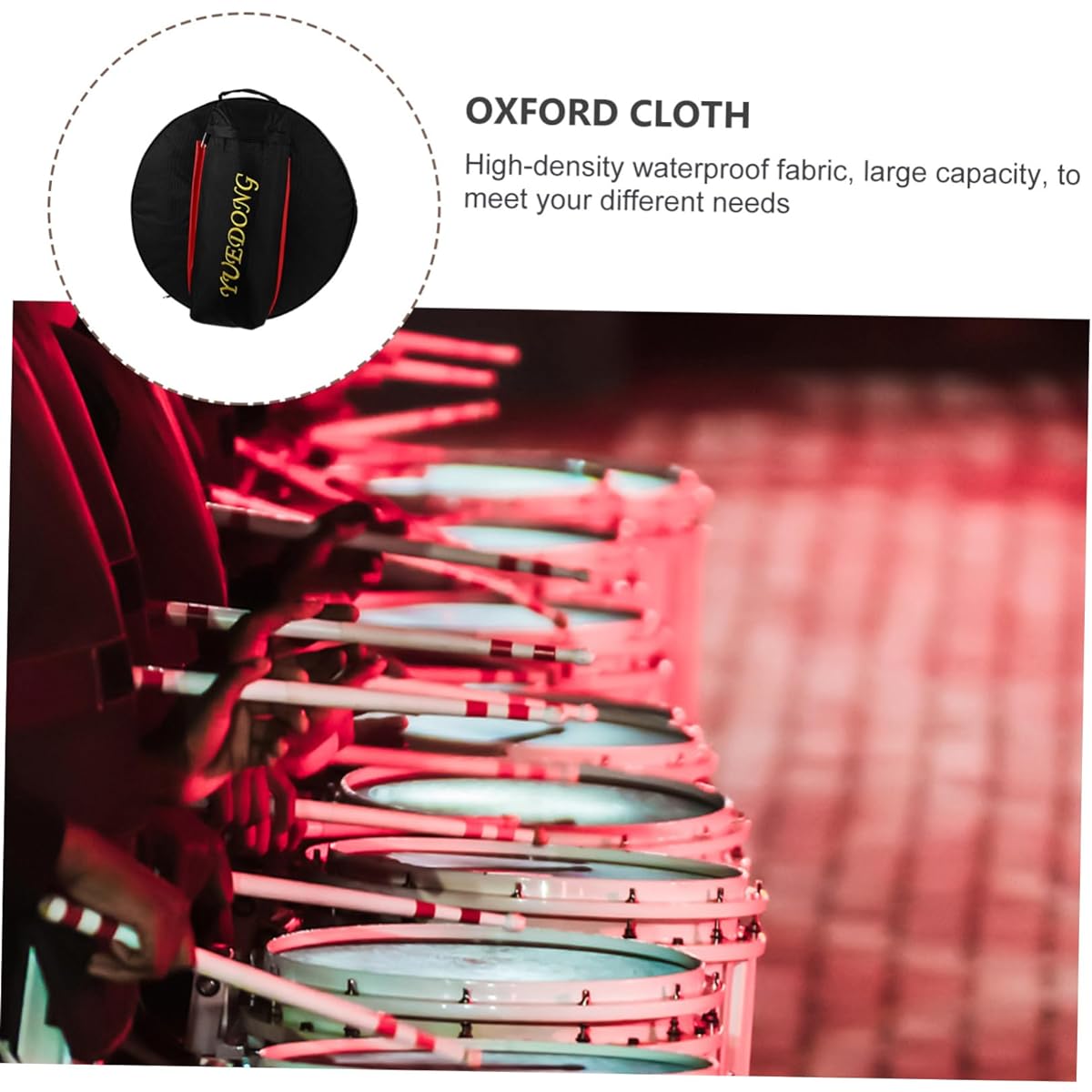 FAVOMOTO 1 Piece 14 Inch Snare Drum Bag 5a Drumstick Suitcase Accessories Backpack Organizer Backpack Gig Bag Storage Bag for Snare Drum Supple Drum Bag Cotton Instrument Protection Bag Bohemian