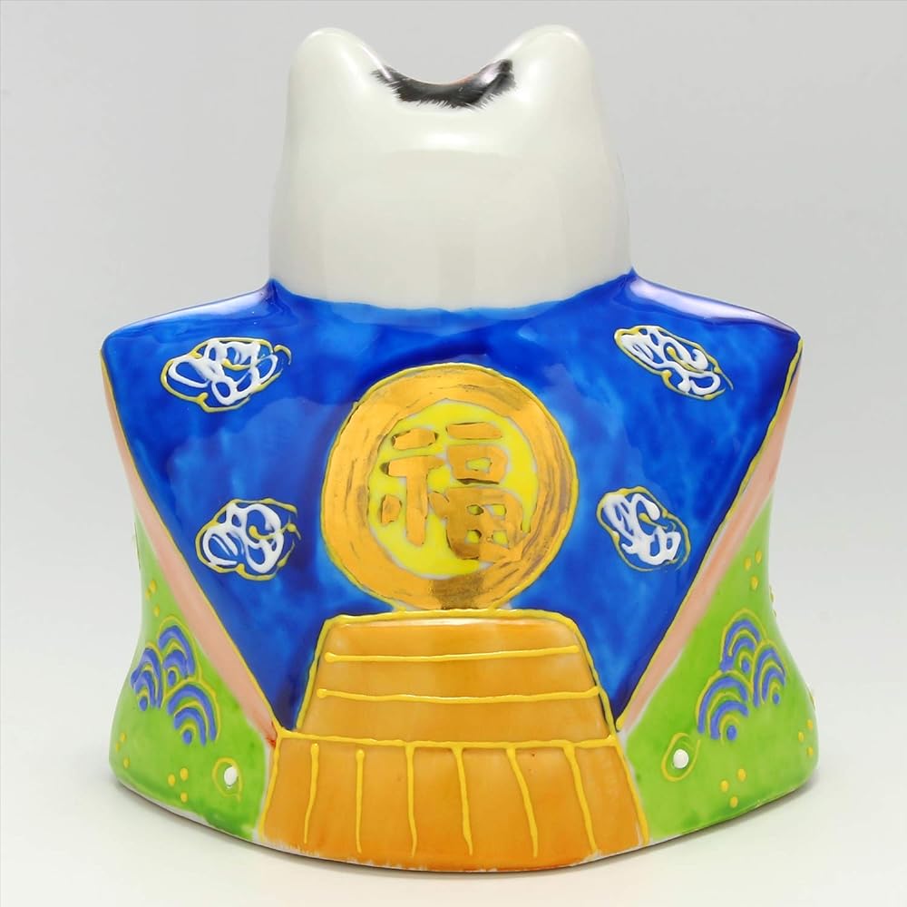 Kutani ware Fukusuke cat size 3 (with cushion)