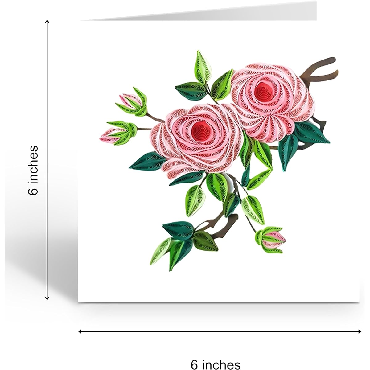 Quilling Card 3D Rose Unique Special Paper Handmade Art - Design Greeting Cards Christmas Birthday Anniversary Mother Appreciation - Design Gifts Friend Love Mom with Envelope