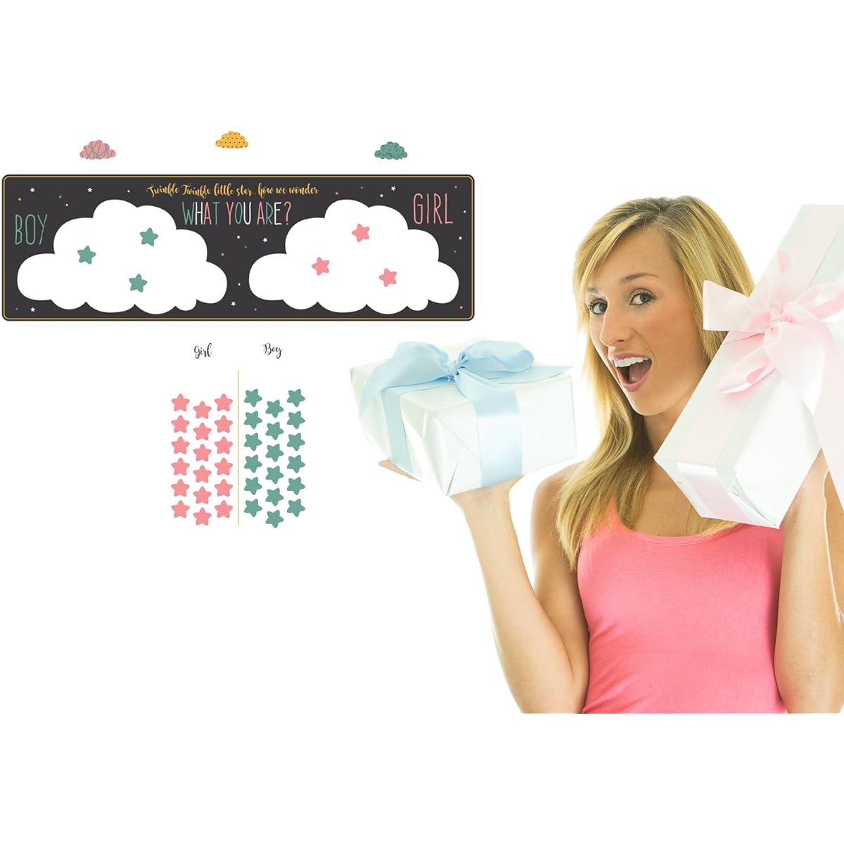 Twinkle Little Star Gender Reveal Party Supplies Gender Voting Game