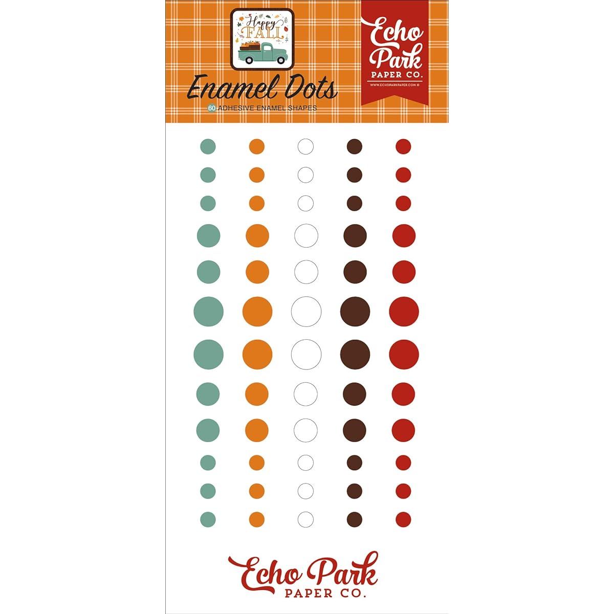 Echo Park Adhesive Enamel Dots 60/Pkg-Happy Fall -AP219028