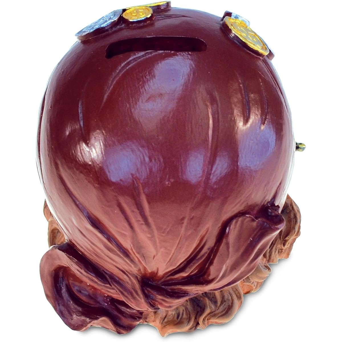 Puzzled Pirate Skull Money Bank Handcrafted Table Top Resin Money Bank - Pirates Theme - Unique Elegant Gift and Souvenir - Item 9138