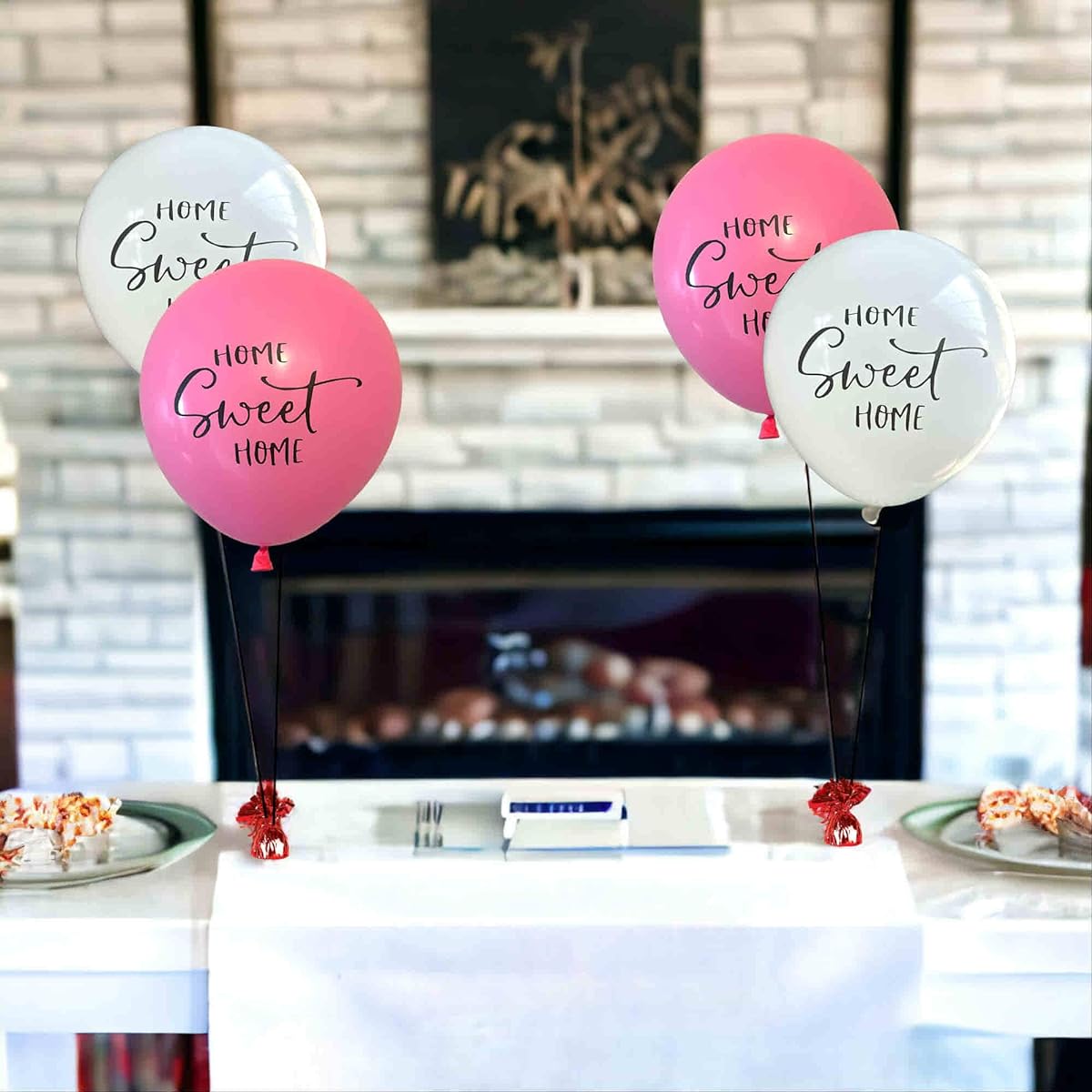 Home Sweet Home Balloons 12 Standard Size for Housewarming Party Real Estate Open House New Homeowners Party Latex Balloons 12 Inch Decorations (Pink)
