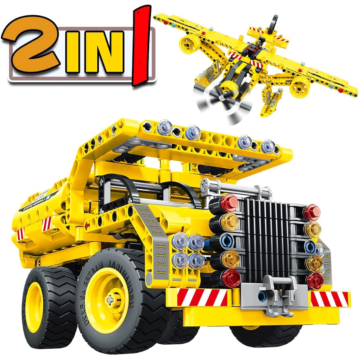 Amy&Benton Dump Truck Building Toy Set for Boys Ages 8-12, Airplane Building Kit, STEM Airplane Building Toy Set for Kids
