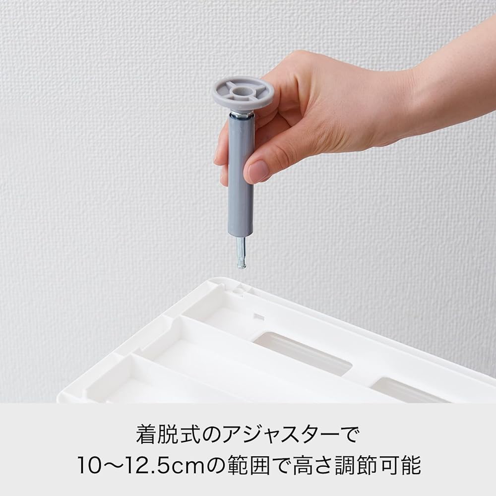 Like-it Laundry Storage Gap Drawer Super Slim 3 Tiers Approximately Width 14 x Depth 46.5 x Height 82 cm All White Made in Japan FTS-111LA (With Adjuster) Washing Machine Side Space Gap Storage