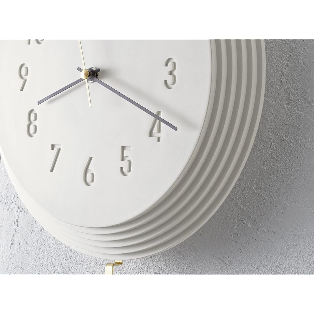 Interform Wall Clock Pendulum Clock Kutamo CL-4260 Off-White Gold Sweep Movement