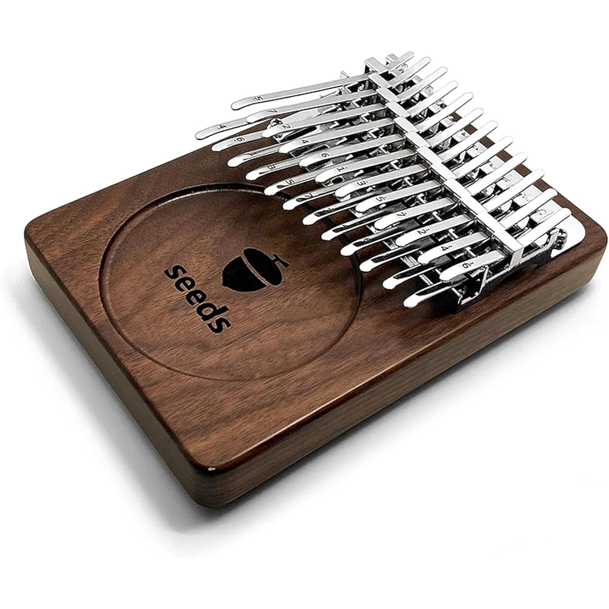 seeds Kalimba 24 Keys Lightweight Thumb Piano Beginner Set (2-Tier Walnut)