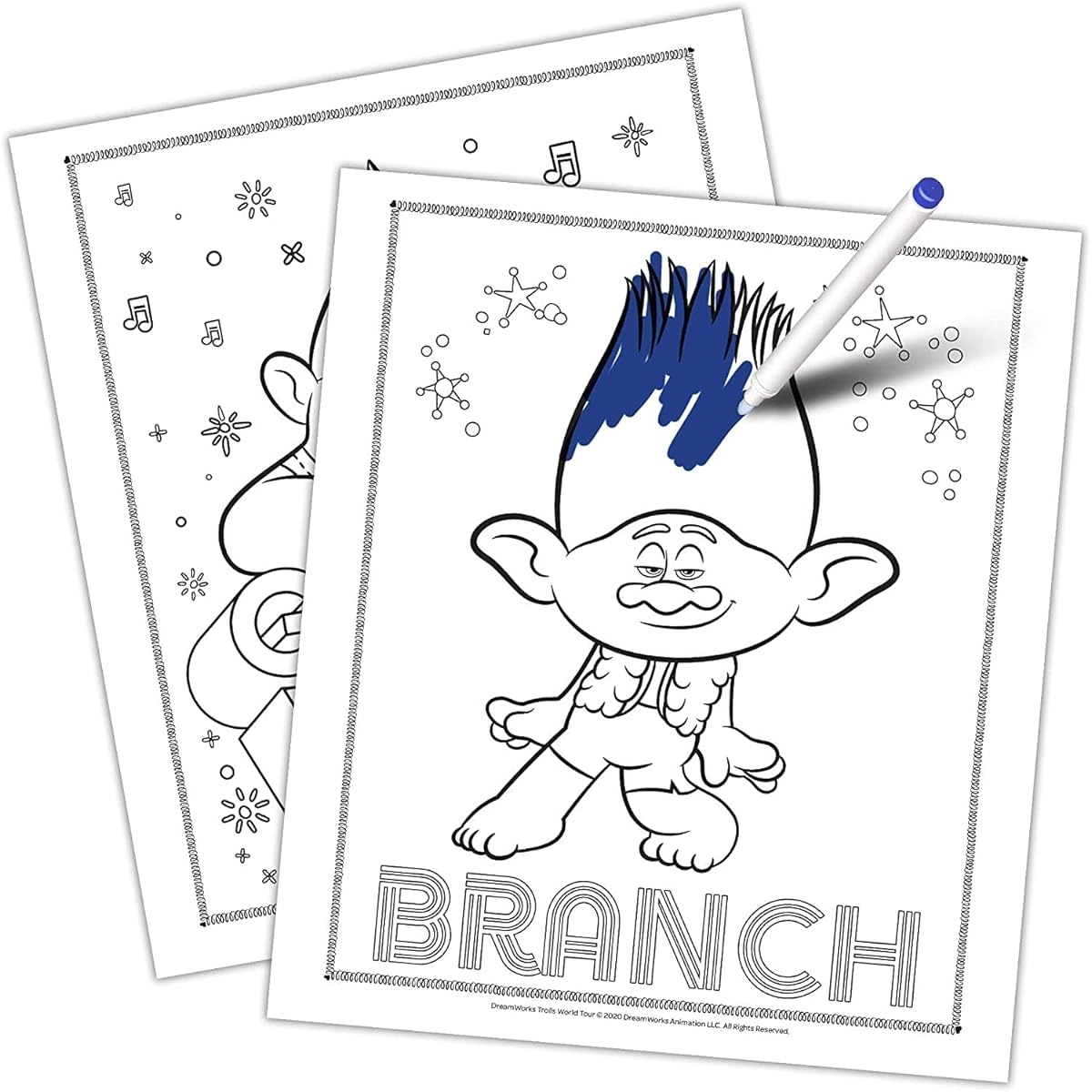 DreamWorks Trolls Activity Set - Trolls No-Mess Coloring Book for Kids Ages 4-8 with Stickers and Door Hanger