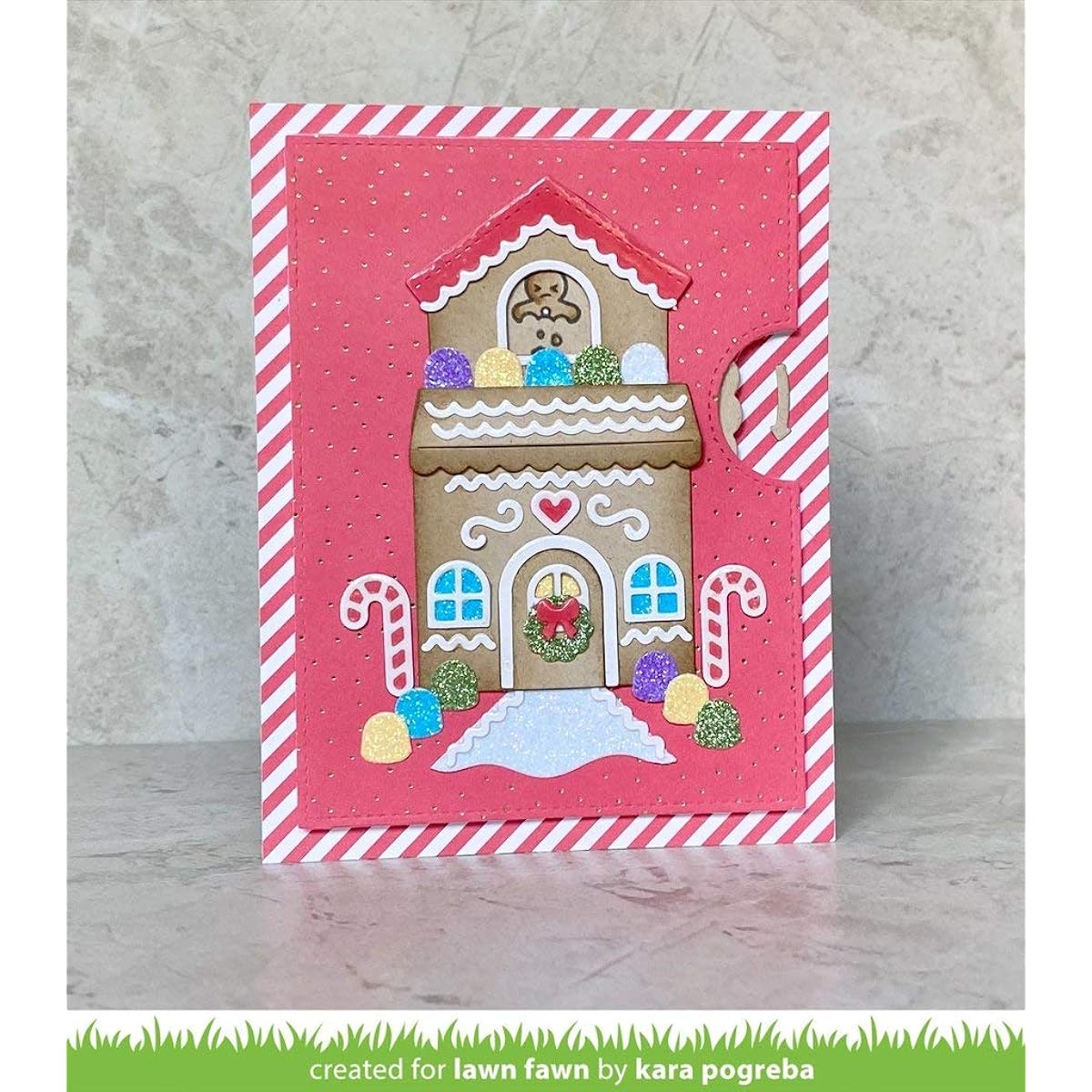 Lawn Fawn Tiny Gingerbread Clear Stamp and Coordinating Dice 2 Item Set (LF2417 LF2418)