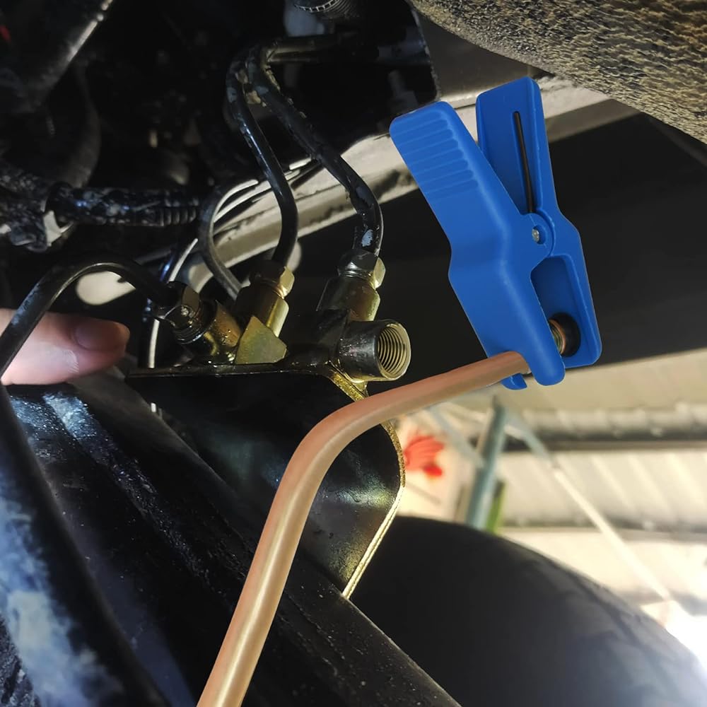 MuHize Fluid Line Stopper - Upgraded Auto Fluid Stop Clamp Set (2023 New) Banjo Stopper Universal Master Line Stopper Set Brake Line Fuel Rail Hose A/C Line Banjo Fitting 4 Pieces