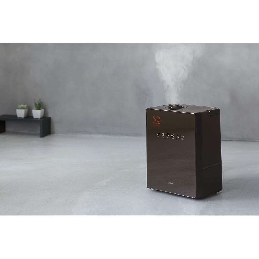 THREEUP Hybrid Humidifier NEW Square Mist with Humidity Control Function Brown HB-T1825-BR