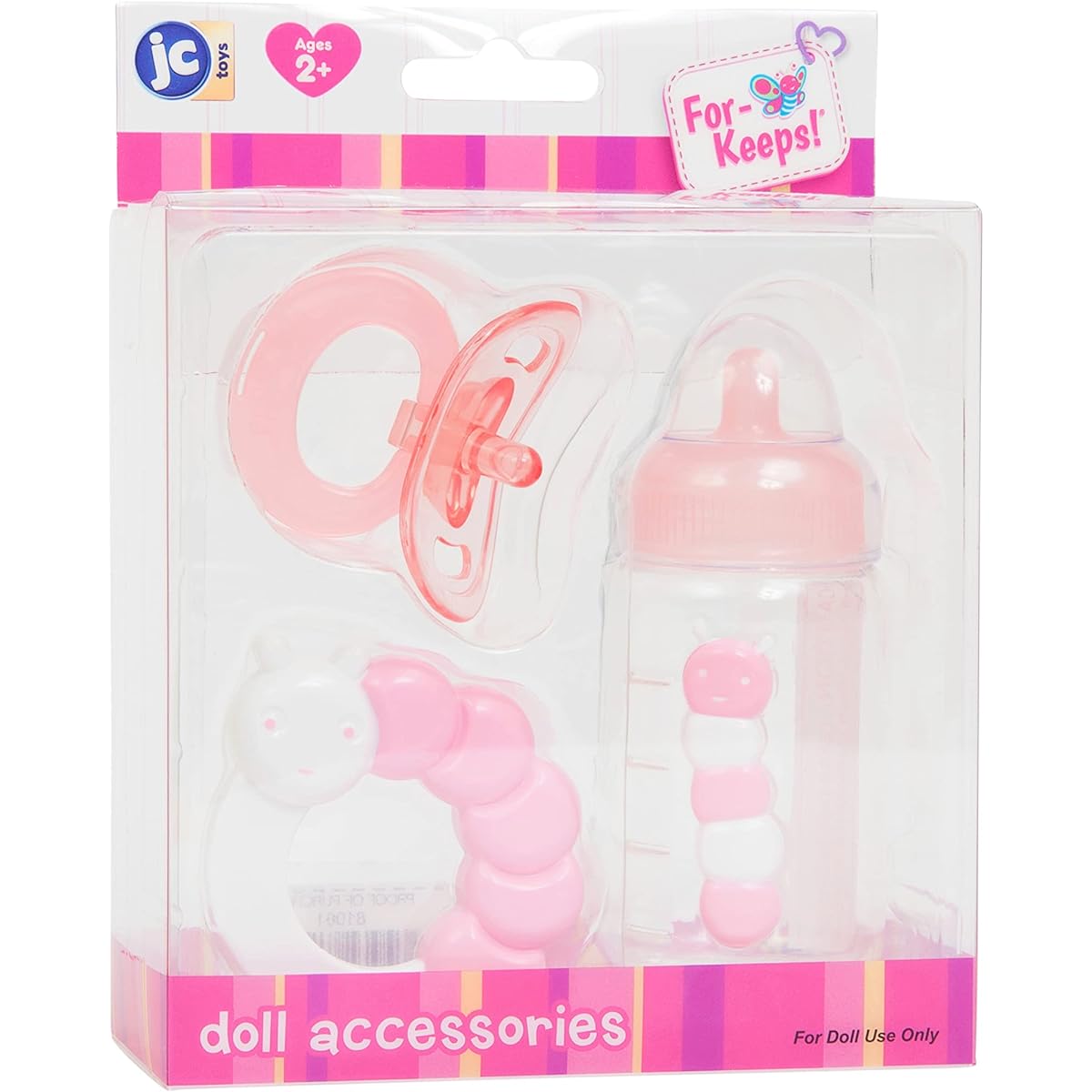 JC Toys JC Toys 3 Piece Blue Accessory Gift Set Includes Bottle, Pacifier, and Rattle Fits Most Dolls - Ages 2+ - Designed by Berenguer Boutique Baby Dolls One Size 81061