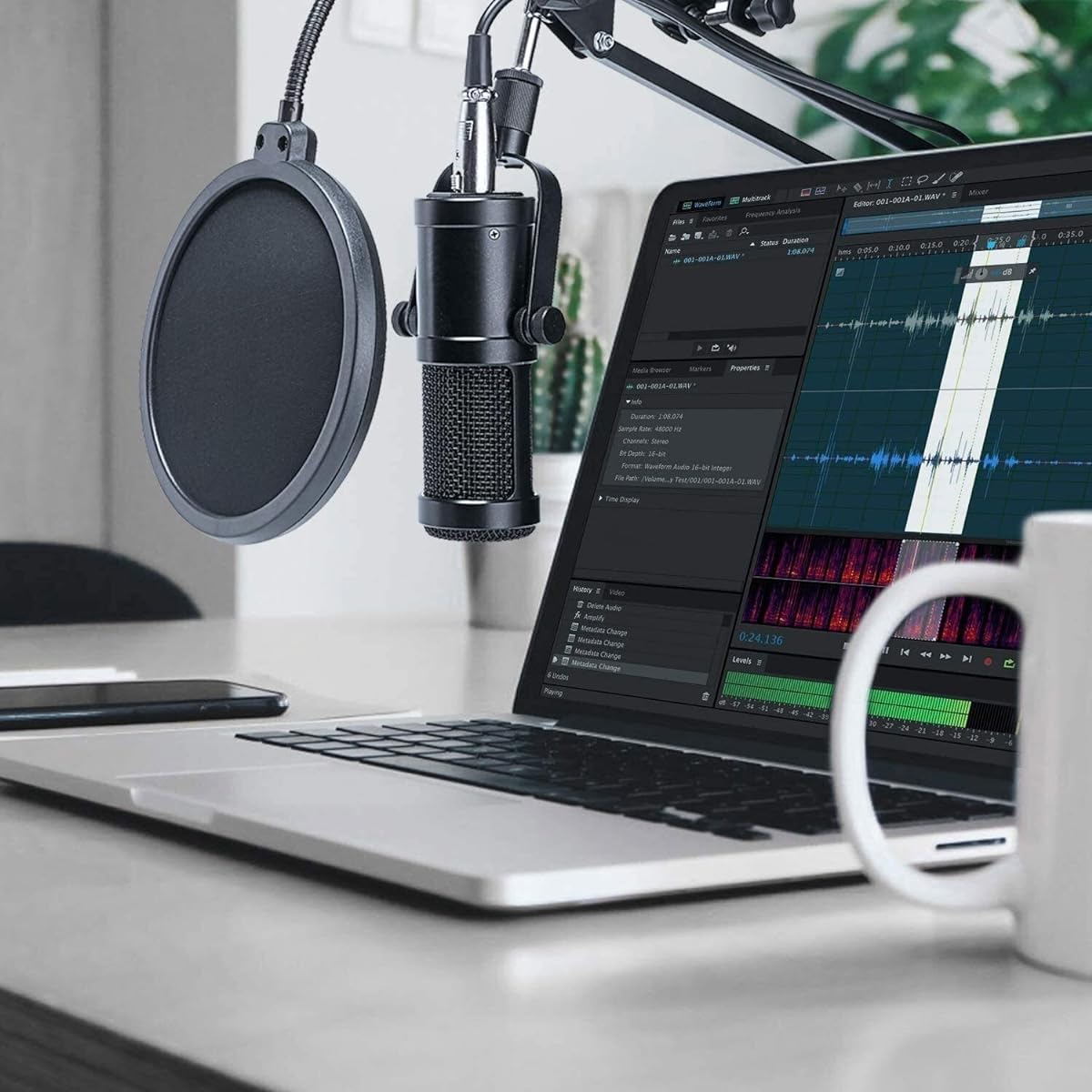 Computer Microphone USB Gaming Condenser Microphone Plug and Play Computer PC Microphone Miniature with Stand and Adjustable Mic