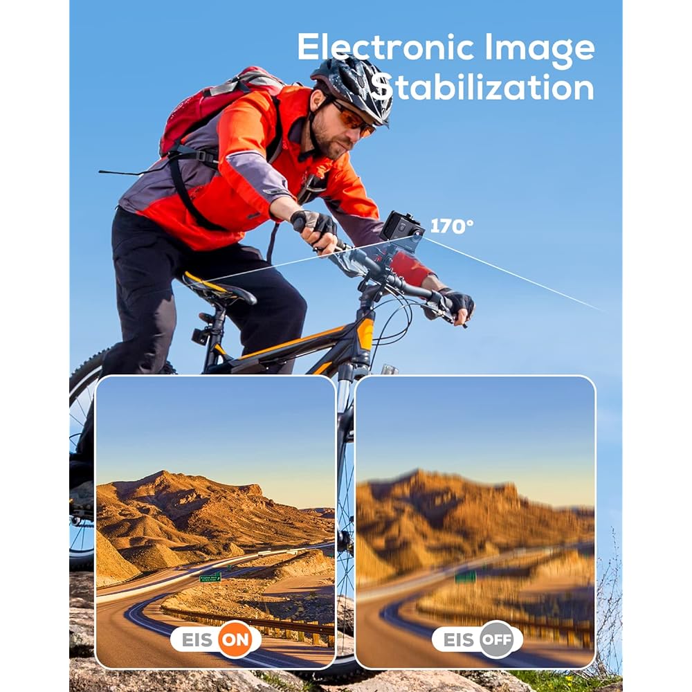 WOLFANG Action Camera 4K 20 Megapixel Underwater Camera Equipped with WiFi Compatible with External Microphone 40M Water Resistant HDMI Output 170 Degree Wide Angle Lens Remote Control Included 2 1050mAh Batteries Action Cam Wearable Camera Wide Range of