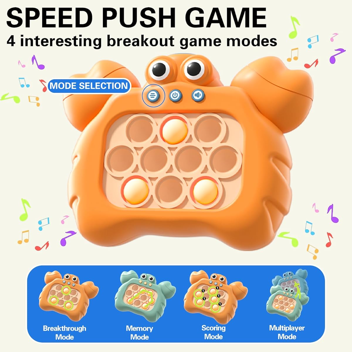 HEEGABEM Fidget Toy Game for Kids Quick Push Light Up Pop Game Autism Sensory Toy Handheld Fidget Console Sensory Toys for Kids Birthday Gifts for Boys Girls Teens Green